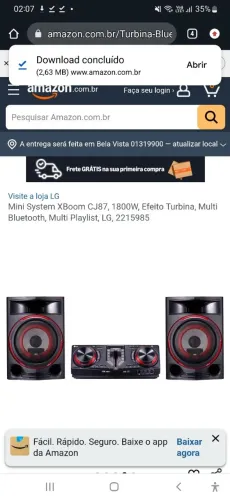 2 Caixa de som LG,  xboom cjs 88f,900w , seminário nova ótimo estado 