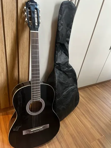 violão acústico Giannini GS15 Black com cordas de aço.   L