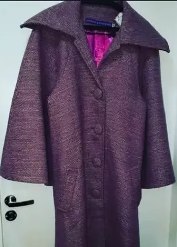 Sobretudo Tweed marrom e pink Rogério Figueiredo Tam.42