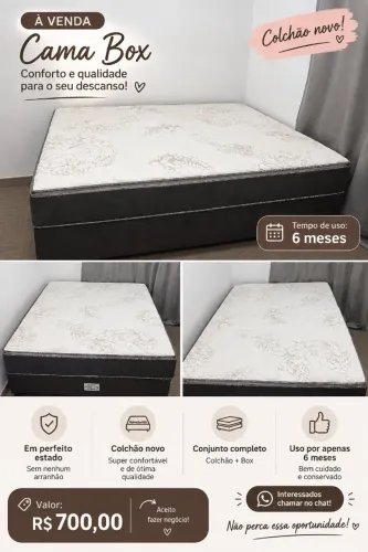 Cama box semi nova