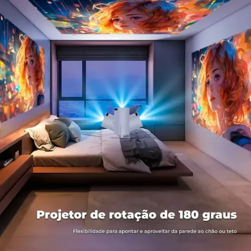 Mini Projetor Inteligente Wi-fi Apps assistir