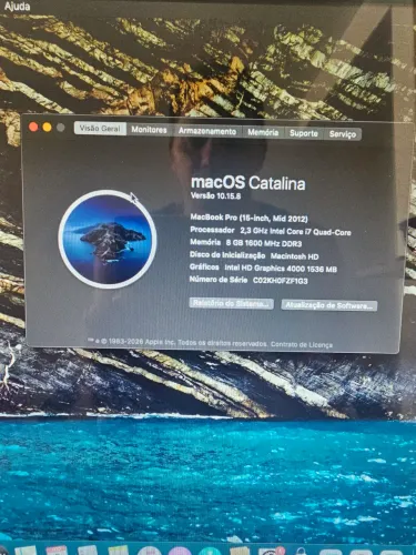 Macbook Pro tela 15