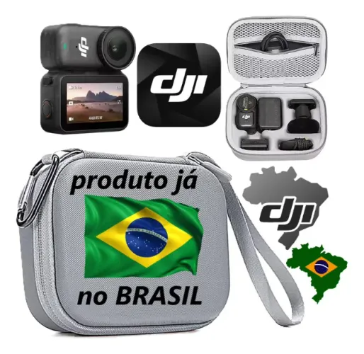 Mini Bolsa Compatível com Câmera Dji Osmo Nano Cabe o Combo Estojo Bag Case Cinza