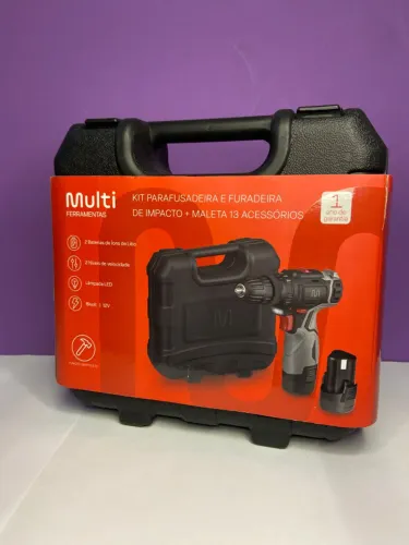 KIT PARAFUSADEIRA E FURADEIRA DE IMPACTO + MALETA 13 ACESSÓRIOS - Multi an3