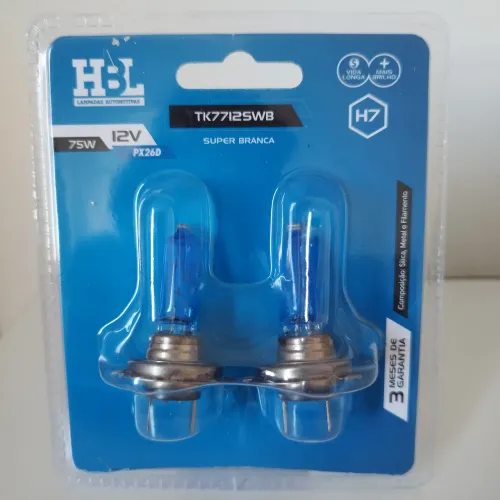 Par de Lâmpadas H7 Super Branca 12V 75 Watts 