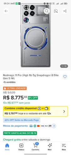 Celular gamer Redmagic 11 pro