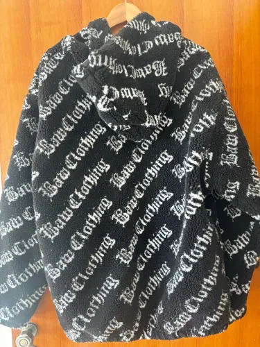 Blusa Fleece Baw Clothing preto estampado GG | quentinho oversized
