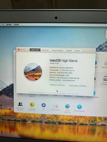 MacBook Air 13 core i5 4gb 128gb 2011 teclado retroiluminado