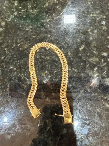 Pulseira de ouro elo duplo
