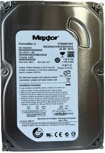 Disco Rígido HD 80GB Sata 3,5 pol