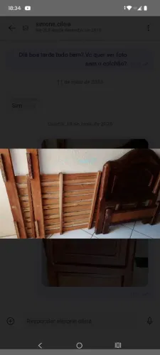 Vendo cama de solteiro de sucupira em ótimo estado.
