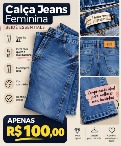 Calça Jeans Masculina BEIDÊ Essentials | Azul | Tam. 44