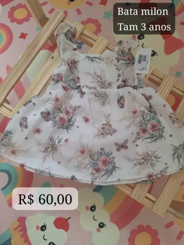 Vendo bata nova da marca milon tam 3 anos por 60,00