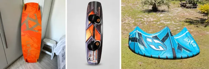 Kit Completo: KiteSurf Fone Bandit 8m + Barra + Prancha + Colete