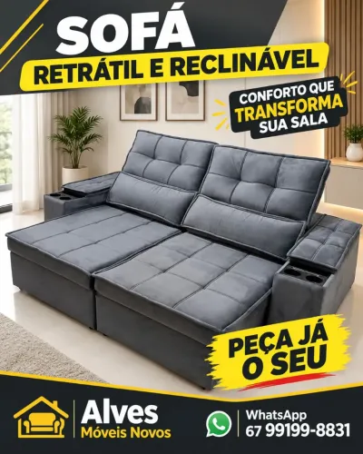 Sofá reclinável novo feriado com promoção entrego