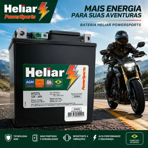 Bateria Heliar HTZ7 6Ah 12v