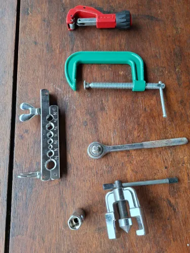 Kit Ferramentas Refrigeração / Manutenção (Flangeador, Cortador, Catraca e Grampo)