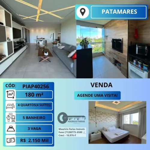 APARTAMENTO 4 QUARTOS(4 SUÍTES) COM 180 m²NO GREENVILLE LUDCO