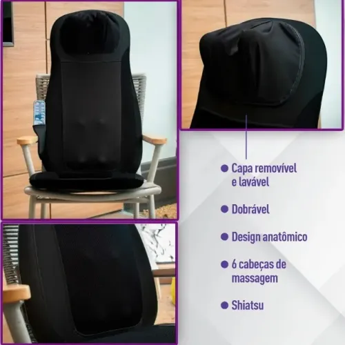 Assento Massageador Neck & Back Shiatsu Seat Plus