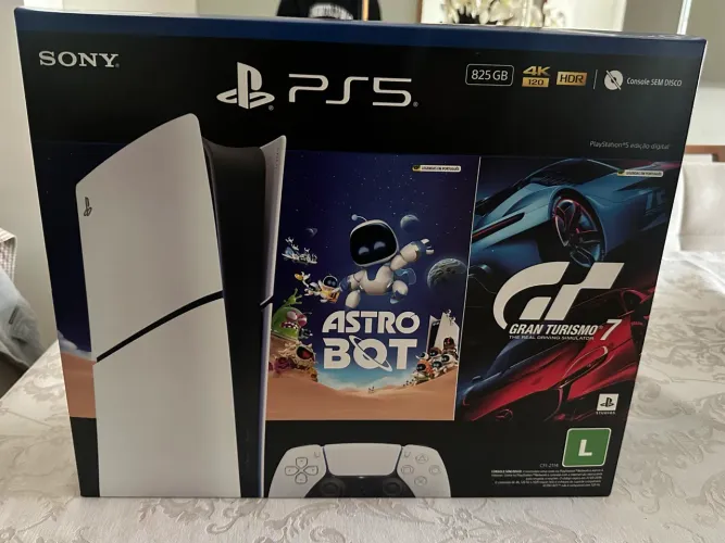 PS5 Slim Digital 825GB Lacrado + Astro Bot + Gran Turismo 7 + NF