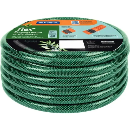 Mangueira de PVC para jardim, 1/2" x 30 m, com engate rosqueado e esguicho, * TRAMO