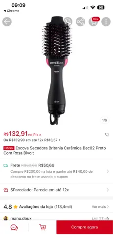 Escova secadora 