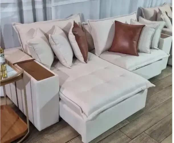SOFÁ CAMA DELPHI 230CM 4 LUGARES RETRÁTIL E RECLINÁVEL EM LINHO