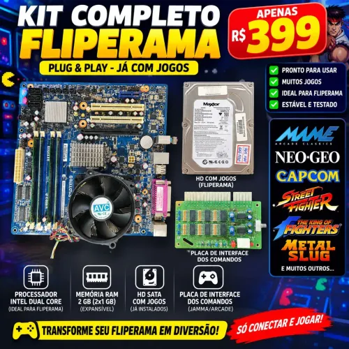 KIT COMPLETO PARA FLIPERAMA