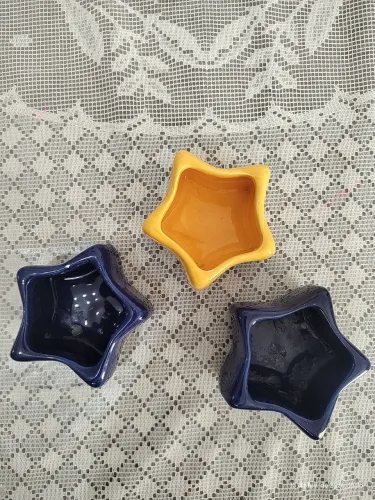 Suporte para velas em cerâmica formato estrela