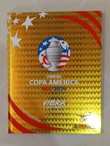 Álbum Copa América Usa 2024 Dourado Numerado + Box Premium + 50 Pacotes de figurinhas