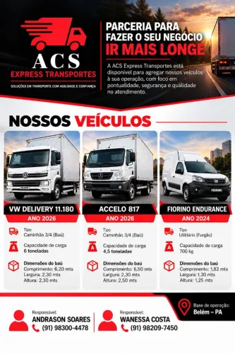Veículos Disponíveis para Agregar ou Frete.