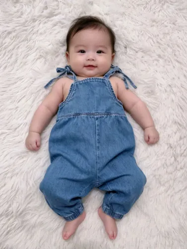 Jardineira Jeans Bebê Tamanho 1