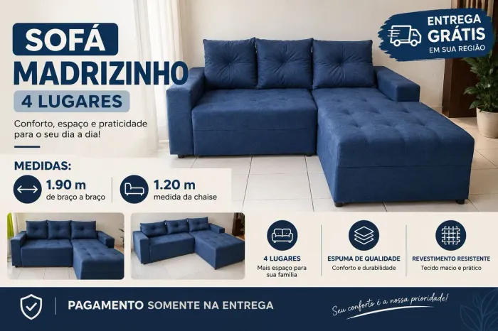 SOFÁ NOVO DE FÁBRICA | ENTREGA GRÁTIS | PAGUE SÓ AO RECEBER!