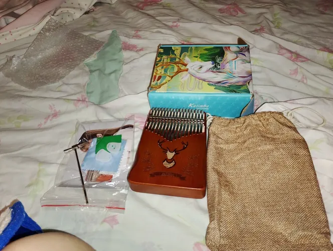 Kalimba 17 Teclas Madeira Maciça (Kit Completo e Seminovo)