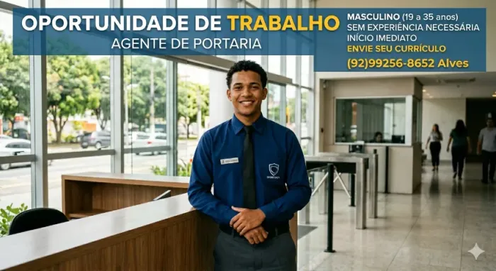 Oportunidade de trabalho Agente de Portaria sem experiência 
