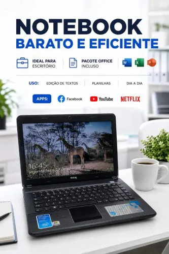 Notebook SSD 240gb 4gb memória Intel atom windows 10