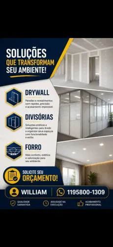 Instalação de divisórias e forros