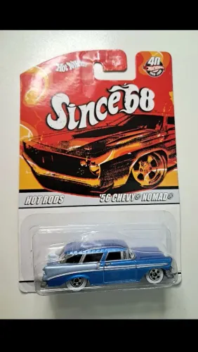 MINIATURA HOT WHEELS 1:64 CHEVI NOMAD '56 - SÉRIE SINCE 68 HOT RODS - LACRADA - RARA 