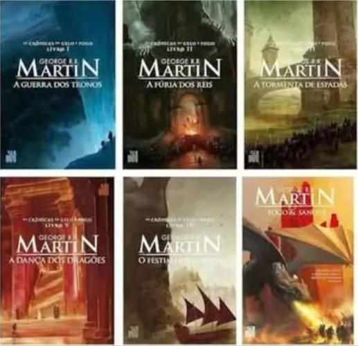 Coleção de 6 livros As crônicas de gelo e fogo