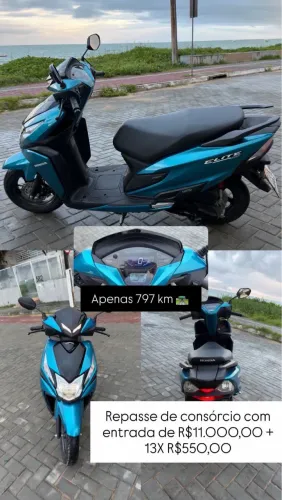 Repasse Honda Elite 125cc 2025 - Apenas 800km rodados