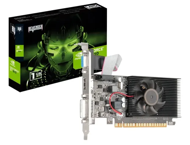 Placa de Vídeo Revenger GeForce GT 610 1GB DDR3 64-bit PCIe com HDMI, DVI, VGA