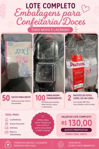 Embalagens para confeitaria/doces