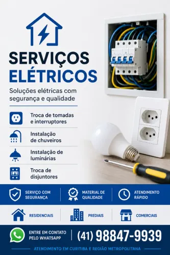 ELETRICISTA / SERVIÇOS ELÉTRICOS / MANUTENÇÃO ELÉTRICA