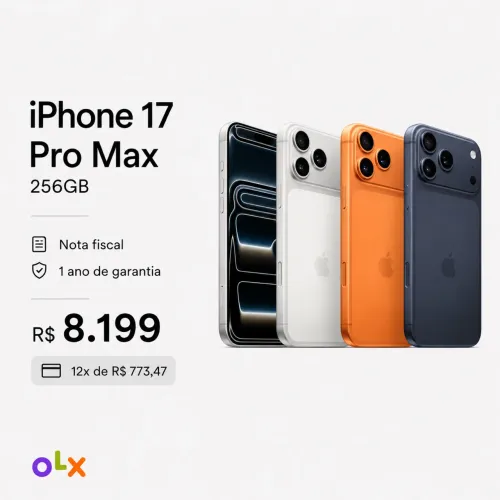 iPhone 17 Pro Max 256Gb - nota fiscal + 1 ano de garantia