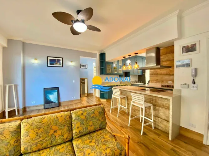 Apartamento beira-mar com sacada Pitangueiras Guarujá