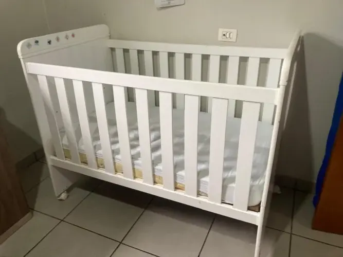 Berço Infantil Branco 0,78 x 1,34 cm Retira em Cubatão Vila Natal