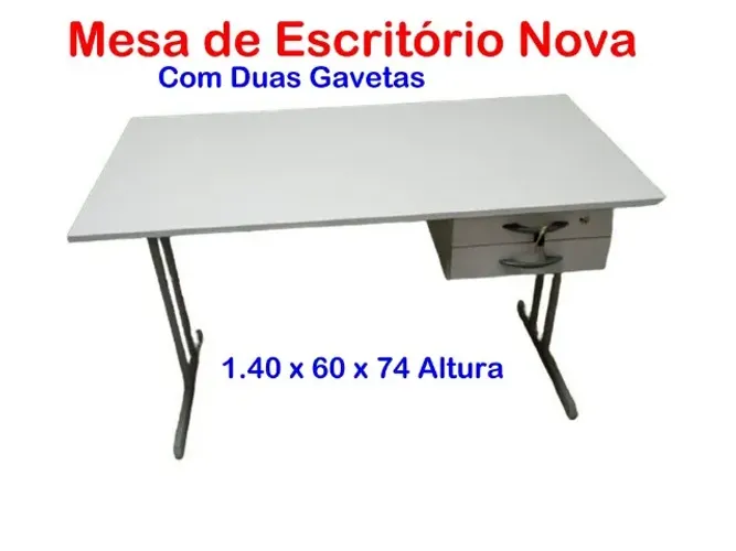 Mesa de escritório com duas gavetas comercio casa escola auto indústria estudo loja