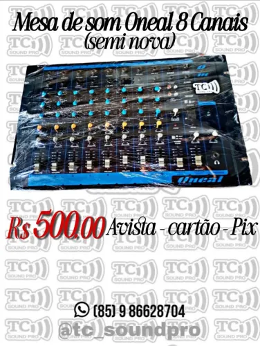 Mesa de som oneal 8 canais