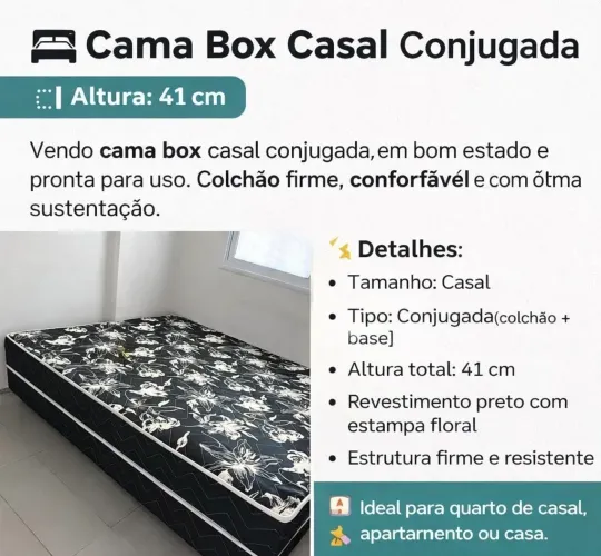 Cama box casal conjugada