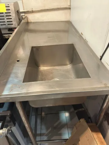 Pia Mesa Cuba em inox 1.50x70x90
